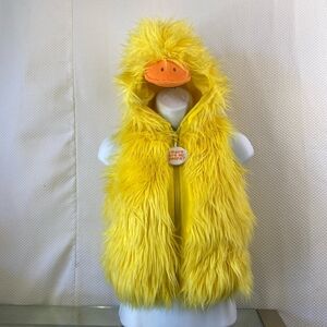 GOING WILD beby Yellow Furry Duck Costume Vest Size 24 M